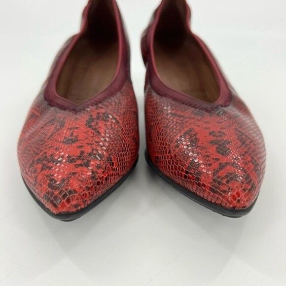 Hispanitas Selene Pointed Toe Leather Pumps Red Snake Size 40 9 US - Picture 5 of 16